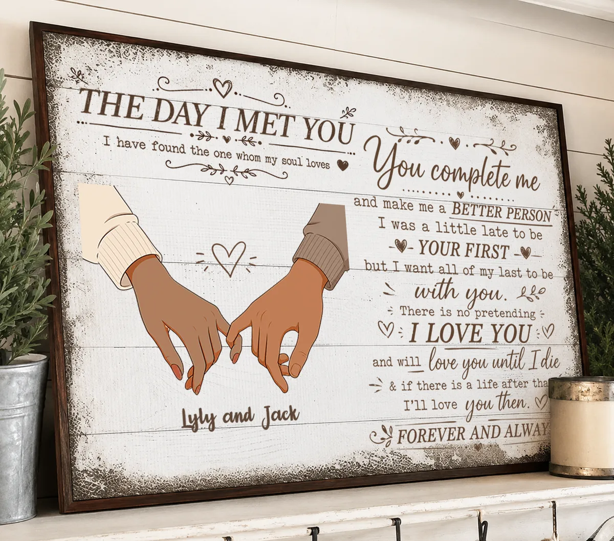 Custom Canvas Prints for Couple - The Day I Met You - Personalized Gift For Valentine, Girlfriend, Boyfriend, Husband, Wife