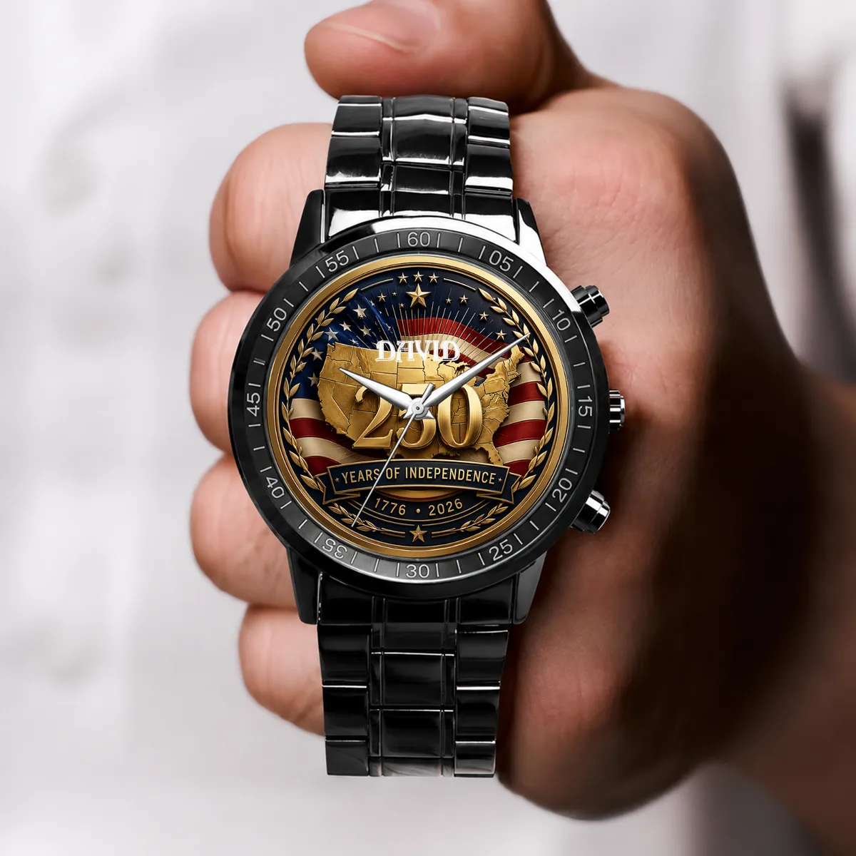 Custom Name America 250th Anniversary 1776 - 2026 Patriotic Wrist Watch
