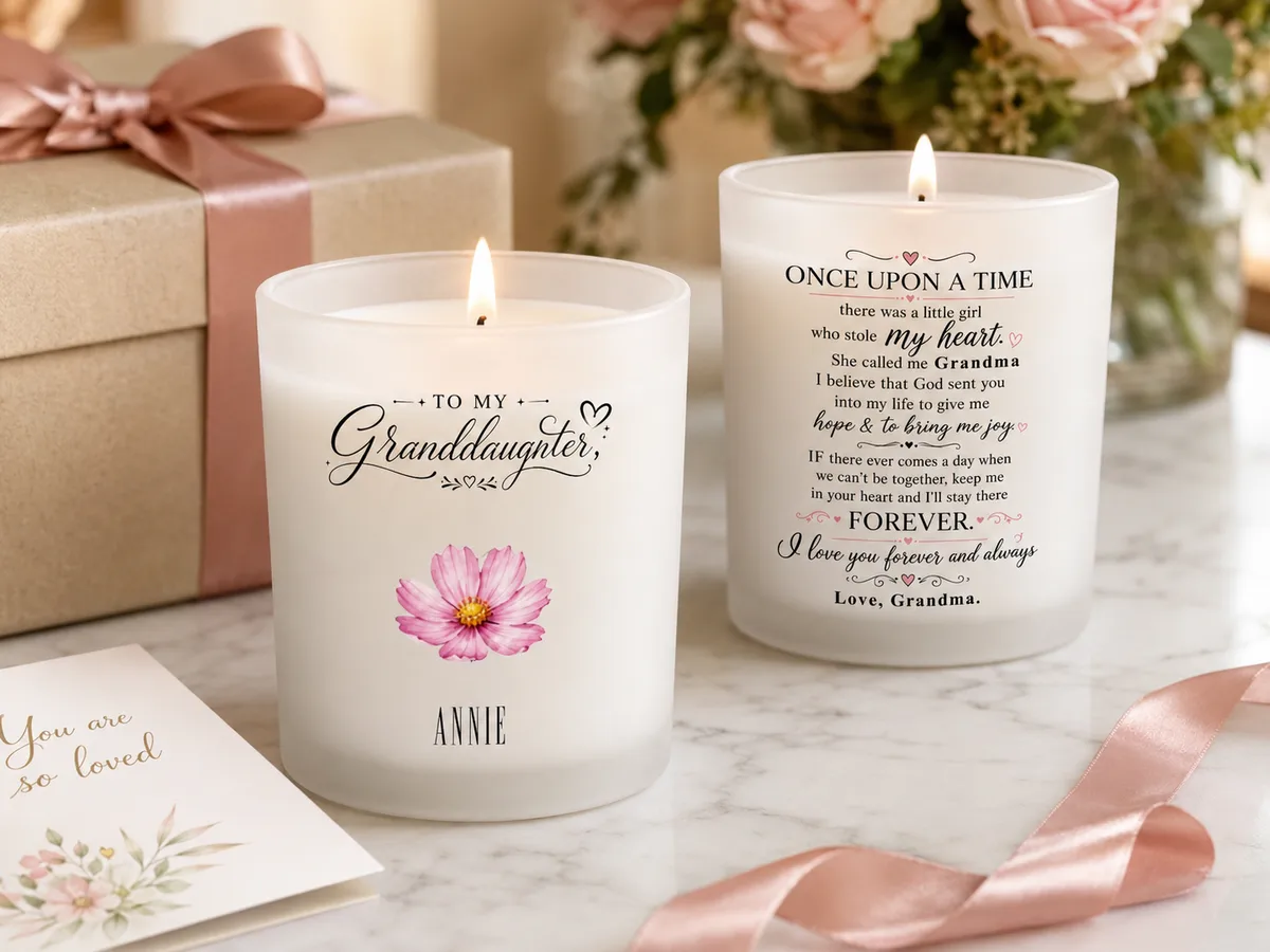 Granddaughter Love Message - Personalized Custom Candle - Gift For Granddaughter