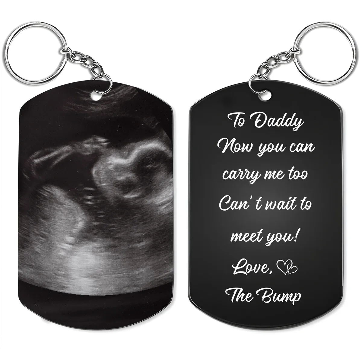 Custom Photo To Daddy Now You Can Carry Me Too - Gift For Dad, Father, New Parents - Personalized Aluminum Keychain