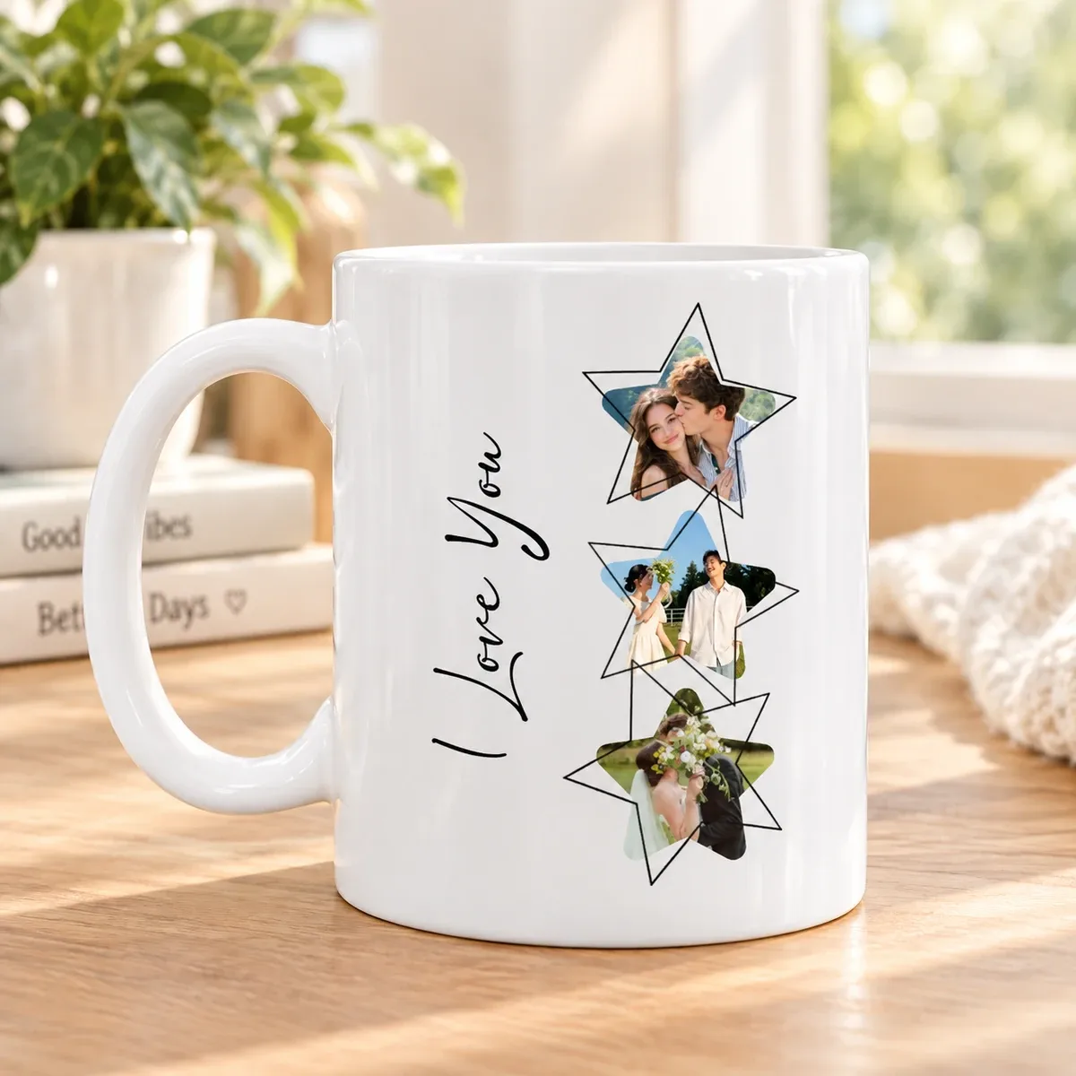 Custom Photo Star Collage For Family Gifts - Personalized Mug