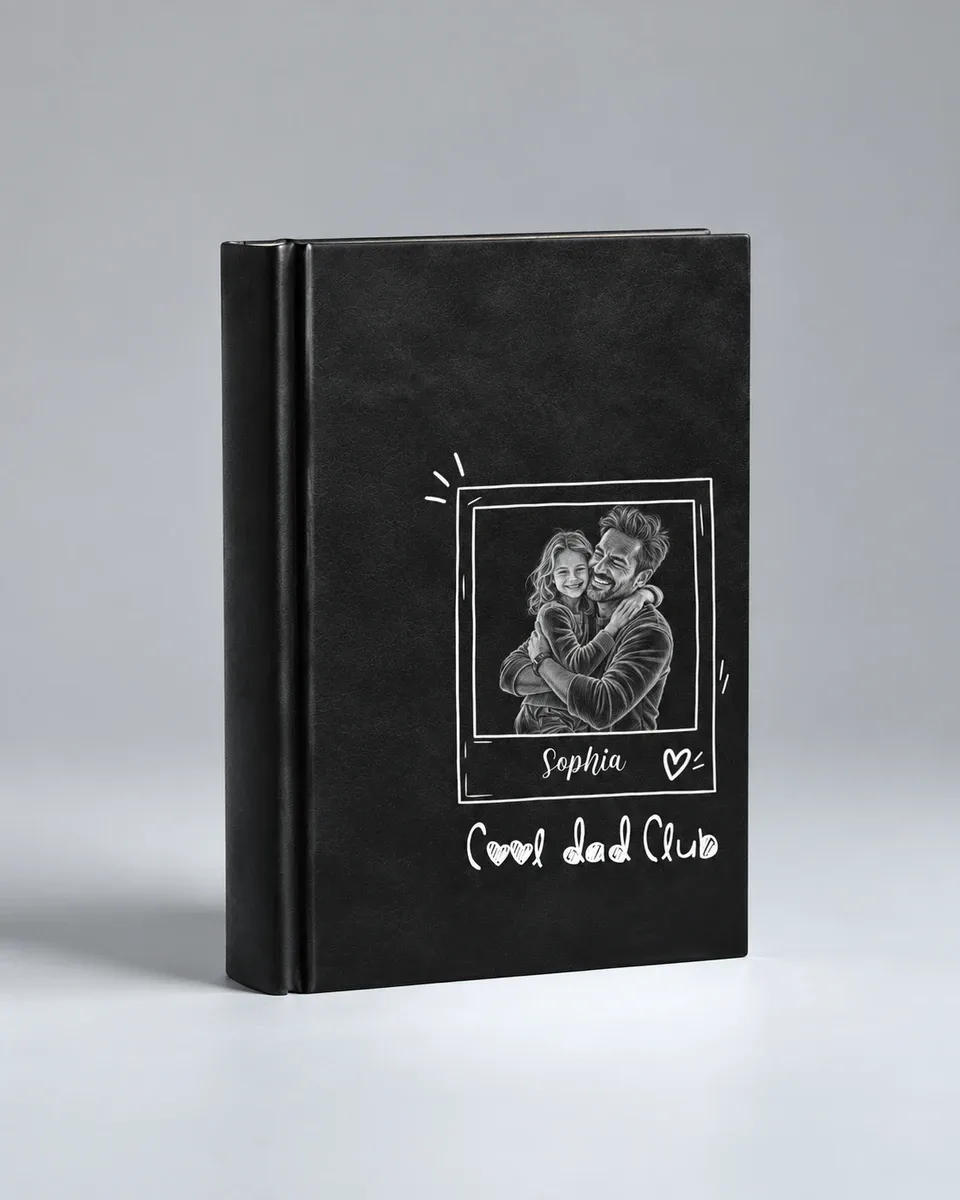 Personalized Dad Journal Custom Photo & Name, Cool Dad Club Notebook, Father Daughter Memory Journal, Birthday Gift for Dad