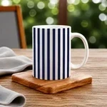 White and Dark Blue Stripe