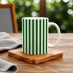 White and Dark Green Stripe
