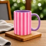 Purple-Pastel Pink and Pink Stripe