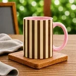 Pink-Beige and Brown Stripe