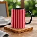 Black-Pastel Red and Red Stripe