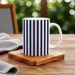 White and Dark Blue Stripe