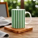 White and Dark Green Stripe