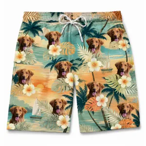 Custom Photo Tropical Hawaiian Aloha Men Beach Shorts - Personalized Summer Vacation And Travel Gifts For Family, Dog Cat Lovers - Life Is Better With Sandy Paws