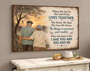 Together To The End - Custom Canvas Prints - Personalized Gift For Grandparent, Couple, Valentine, Anniversary, Husband, Wife, Her/Him
