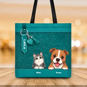 Dog & Cat Personalized Tote Bag - Gift for Dog Mom, Cat Mom, Dog Lovers, Cat Lovers, Pet Lovers