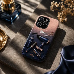 Stylish Hair Styling Tools Phone Case, Personalized Clear Case, Gift For Hairstylists And Beauty Enthusiasts