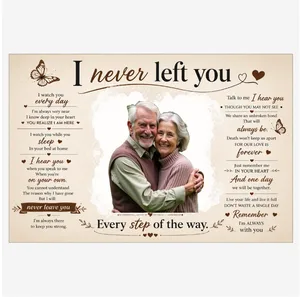 Custom Photo Never Left You - Memorial Gift - Personalized Canvas Prints For Family Members, Loss of Mom, Dad