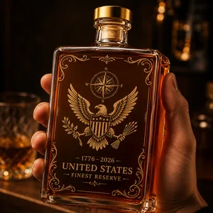 USA 250 Years Anniversary Military Tribute Whisky Decanter | Patriotic 1776–2026 Whiskey Bottle