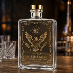 USA 250 Years Anniversary Military Tribute Whisky Decanter | Patriotic 1776–2026 Whiskey Bottle
