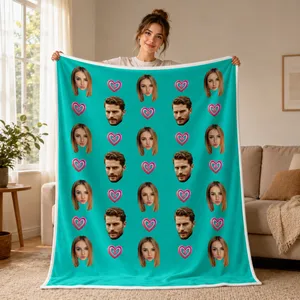 Custom Photo Family Blanket - Personalized Custom Blanket - Gift For Family Members, Mom, Dad