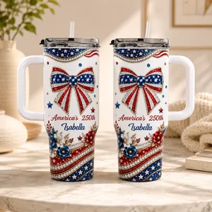 America's 250th, Personalized 40oz Tumbler, Gift For Patriotic Women
