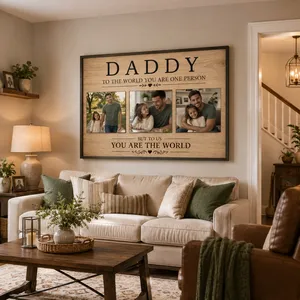 Mom's Custom Photo Canvas: "You Are The World" Scrabble Art - Personalized Mother's Day, Birthday, or Christmas Gift for Mommy & Grandma