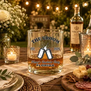 The Groom & The Guys Whiskey Glass, Bachelor Party Whiskey Glasses, Groom Squad Drink Sleeve, Custom Bachelor Party Favor