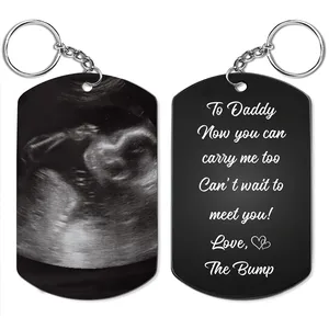 Custom Photo To Daddy Now You Can Carry Me Too - Gift For Dad, Father, New Parents - Personalized Aluminum Keychain