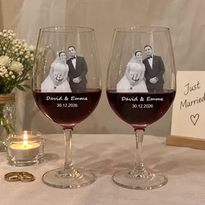 Custom Photo Couple Anniversary Personalized Wine Glass