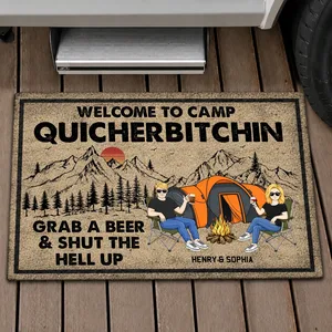 Custom Camp Quitcherbitchin Camping Doormat