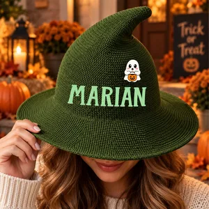 Personalized Witch Hat Custom Name Halloween Hat – Witch Hat With Pumpkin Halloween Party Gift