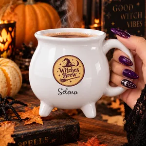 Personalized Witches Brew Halloween Cauldron Mug