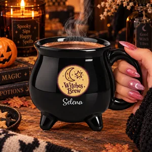 Personalized Witches Brew Halloween Cauldron Mug