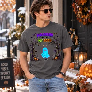 Hangin With My Boos Tee - Personalized Ghost Halloween T-Shirt Custom Character And Name