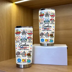 Personalized 20oz Tumbler Custom Name – 2026 A Year To Remember USA Travel Sports & Fun Events Stainless Steel Cup Gift