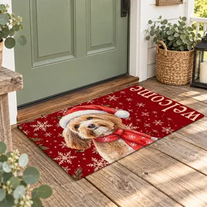 Custom Photo Home Decor Decorative Mat - Personalized Christmas Birthday Gifts For Dog Cat Lovers, Dog Dad And Mom, Cat Owners - Paws And Holiday Cheer