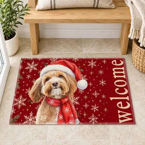 Custom Photo Home Decor Decorative Mat - Personalized Christmas Birthday Gifts For Dog Cat Lovers, Dog Dad And Mom, Cat Owners - Paws And Holiday Cheer