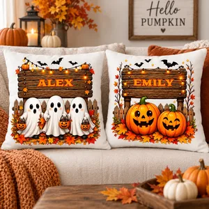 Personalized Name Spooky Fall Pillow Case
