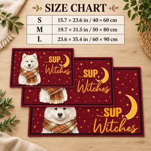 Custom Pet Portrait Sup Witches Welcome Mat - Personalized Pet Photo Halloween Doormat