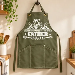 The Grillfather Best Flipping Dad Ever - Personalized Embroidered Apron