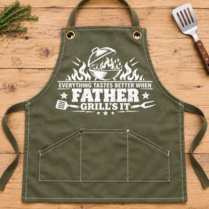 The Grillfather Best Flipping Dad Ever - Personalized Embroidered Apron