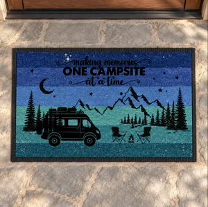 Retro Sunset Welcome To Our Campsite Camping Patio Matm Personalized Gift