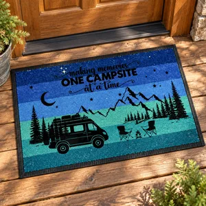 Retro Sunset Welcome To Our Campsite Camping Patio Matm Personalized Gift