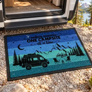 Retro Sunset Welcome To Our Campsite Camping Patio Matm Personalized Gift