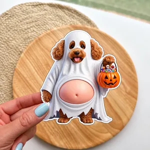 Custom Pet Photo Halloween Magnet, Personalized Pet Character Fridge Magnet, Choose Pumpkin Witch Ghost or Vampire Style, Pet Lover Gift