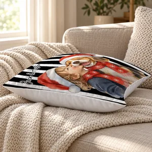 A Christmas Memory You Can Hold Personalized Pillow, Custom Photo & Name, Santa Hat Family Portrait Cushion, Holiday Gift