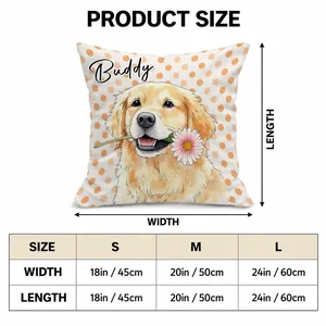 Personalized Pillow Cover Custom Pet Photo & Name – Cute Dog & Cat Portrait Cushion, Pet Lover Home Decor Gift