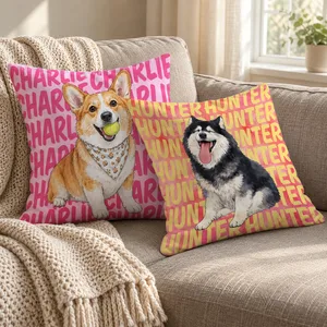 Personalized Pet Photo Pillow – Custom Dog and Cat Portrait Pillow Cover, Personalized Pet Name Throw Pillow, Cute Pet Lover Home Decor, Birthday Gift for Dog Mom and Cat Mom