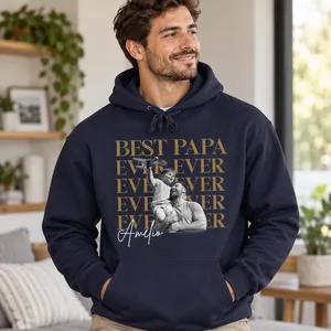 Custom Photo Best Dad Ever Ever Ever Vintage - Personalized T Shirt