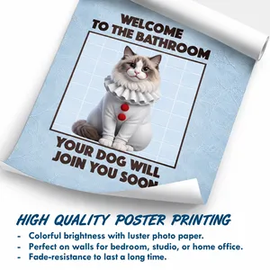 Custom Photo Funny Bathroom Pet A Dog Will Be With You Shortly - Personalized Poster