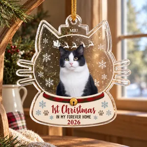 1st Christmas Dog Cat - Personalized Acrylic Photo Ornament