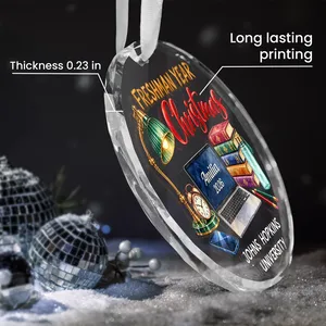 Personalized Round Glass Ornament - Custom Student Name Graduation Year and School