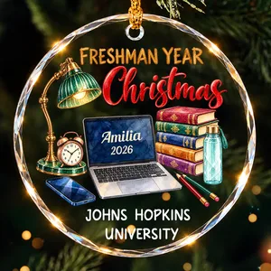 Personalized Round Glass Ornament - Custom Student Name Graduation Year and School